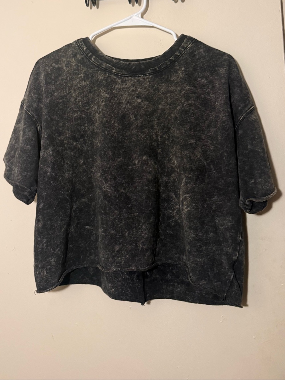 Zenana Outfitters Washed Black Boxy Short-Sleeve Top